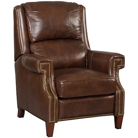 Transitional Hi-Leg Recliner with Nailhead Trim